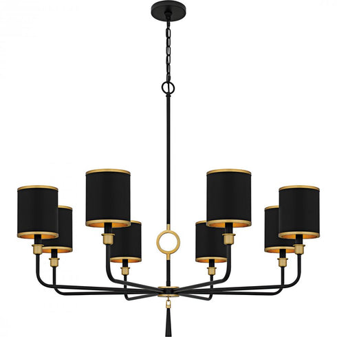 Quoizel Lockery 8 Light in Matte Black Chandelier Model: LKY5040MBK