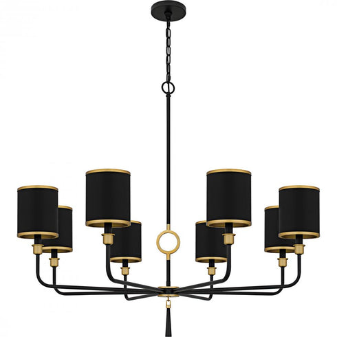 Quoizel Lockery 8 Light in Matte Black Chandelier Model: LKY5040MBK