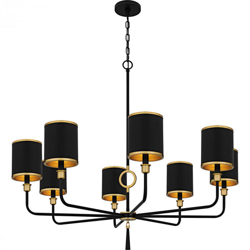 Quoizel Lockery 8 Light in Matte Black Chandelier Model: LKY5040MBK
