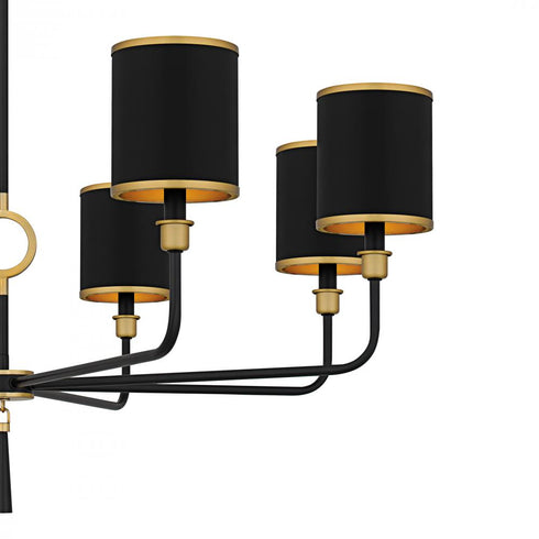 Quoizel Lockery 8 Light in Matte Black Chandelier Model: LKY5040MBK