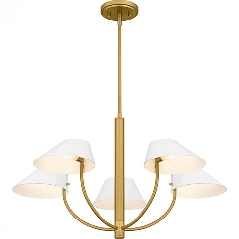Quoizel Penley 5 Light in Brushed Gold Chandelier Model: PNY5028BRG