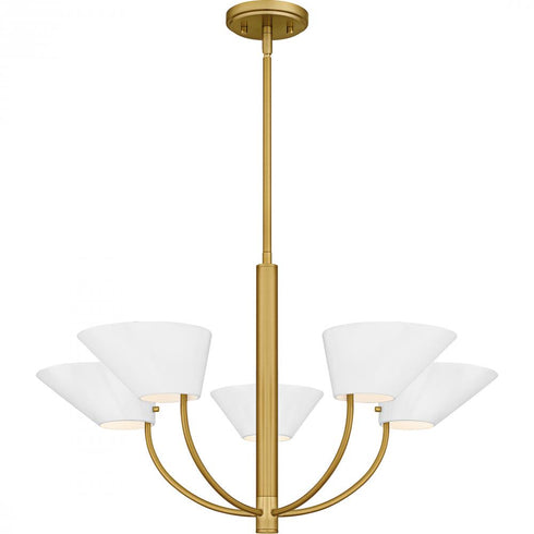 Quoizel Penley 5 Light in Brushed Gold Chandelier Model: PNY5028BRG