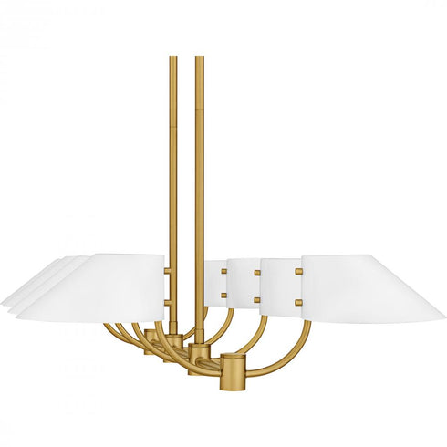 Quoizel Penley 6 Light in Brushed Gold Linear Chandelier Model: PNY842BRG