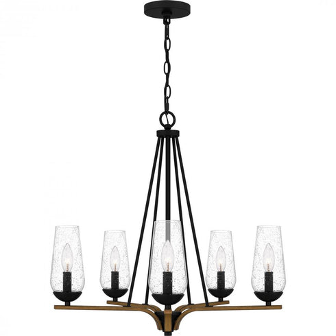Quoizel Rochester Chandelier in Matte black Finish Model: ROC5025MBK