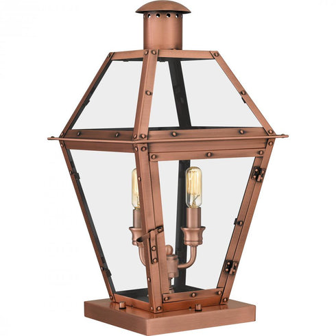 Quoizel Rue De Royal Outdoor Lantern in Aged Copper Finish Model: RO9110AC