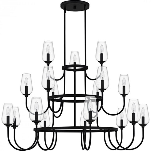 Quoizel Viscount 18 Light in Matte Black Chandelier Model: VSC5048MBK