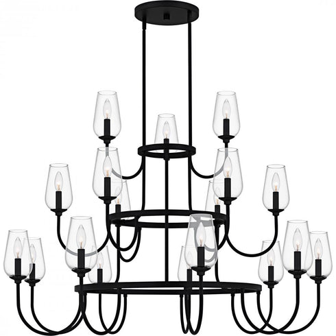 Quoizel Viscount 18 Light in Matte Black Chandelier Model: VSC5048MBK