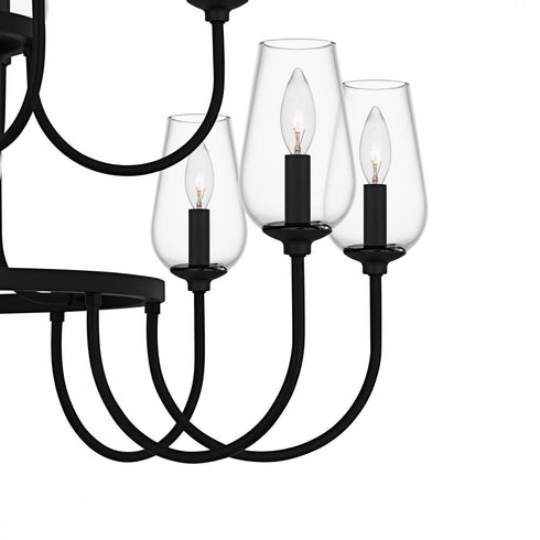Quoizel Viscount 18 Light in Matte Black Chandelier Model: VSC5048MBK