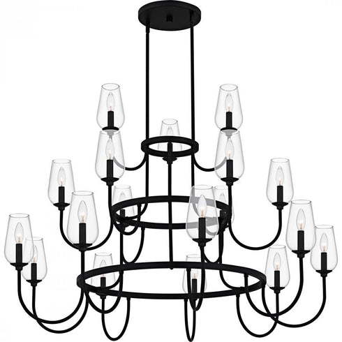 Quoizel Viscount 18 Light in Matte Black Chandelier Model: VSC5048MBK