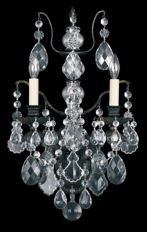 Schonbek Bordeaux 2 Light 120V Wall Sconce in Heirloom Gold with Heritage Handcut Crystal Model: 5766-22H
