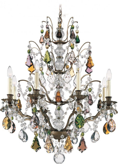 Schonbek Bordeaux 8 Light 120V Chandelier in Heirloom Gold with Heritage Handcut Crystal Model: 5771-22H