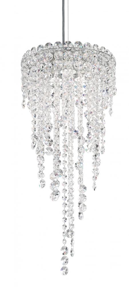 Schonbek Chantant 3 Light 120V Mini Pendant in Polished Stainless Steel with Optic Crystal Model: CH0812N-401O