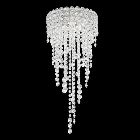 Schonbek Chantant 3 Light 120V Semi Flush Mount in Polished Stainless Steel with Optic Crystal Model: CH0802N-401O