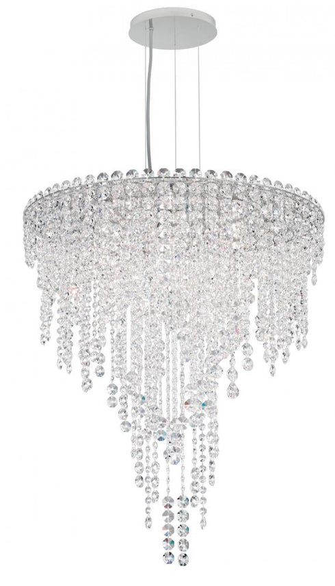Schonbek Chantant 6 Light 120V Pendant in Polished Stainless Steel with Optic Crystal Model: CH2412N-401O