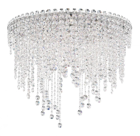 Schonbek Chantant 6 Light 120V Semi Flush Mount in Polished Stainless Steel with Optic Crystal Model: CH2401N-401O