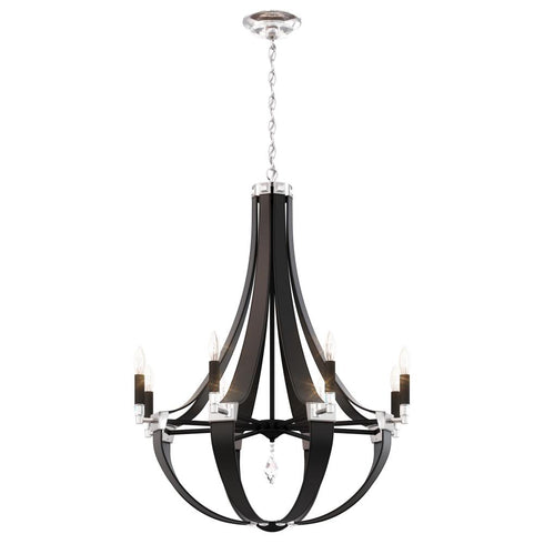 Schonbek Crystal Empire 8 Light 120V Chandelier in White Pass with Radiance Crystal Model: CY1008N-LW1R