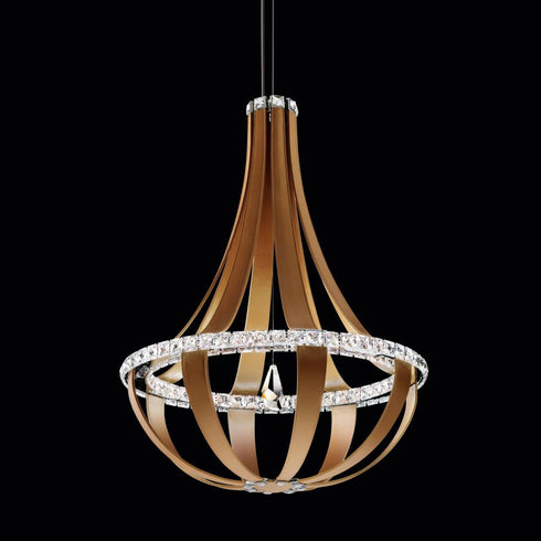 Schonbek Crystal Empire LED 36IN 3000K 120V Pendant in Chinook with Radiance Crystal Model: SCE120DN-LC1R