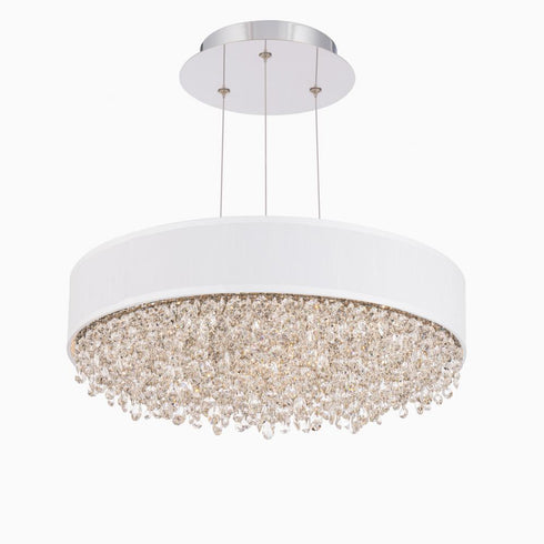 Schonbek Eclyptix LED 19IN 3000 3500 4000K 120V Pendant in Polished Stainless Steel with Radiance Smooth Model: S6319-401RS1