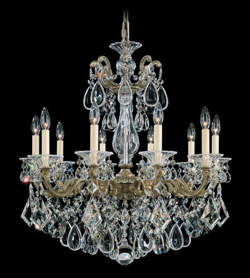 Schonbek La Scala 10 Light 120V Chandelier in Heirloom Gold with Radiance Crystal Model: 5074-22R
