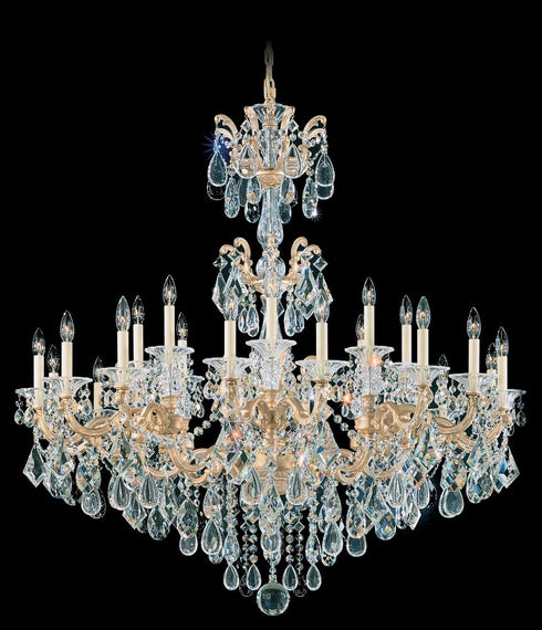 Schonbek La Scala 24 Light 120V Chandelier in Heirloom Gold with Radiance Crystal Model: 5013-22R