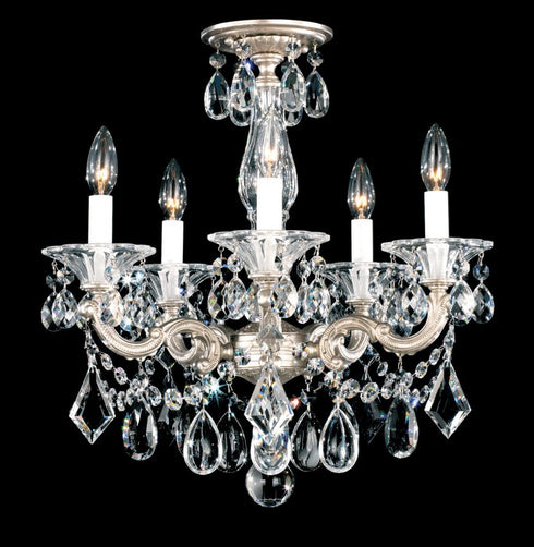Schonbek La Scala 5 Light Crystal Semi Flush Mount Or Model: 5345-22R