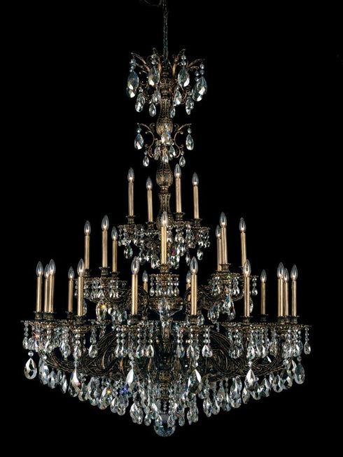 Schonbek Milano 28 Light 120V Chandelier in Heirloom Gold with Radiance Crystal Model: 5688-22R