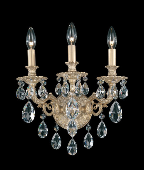 Schonbek Milano 3 Light Crystal Wall Sconce