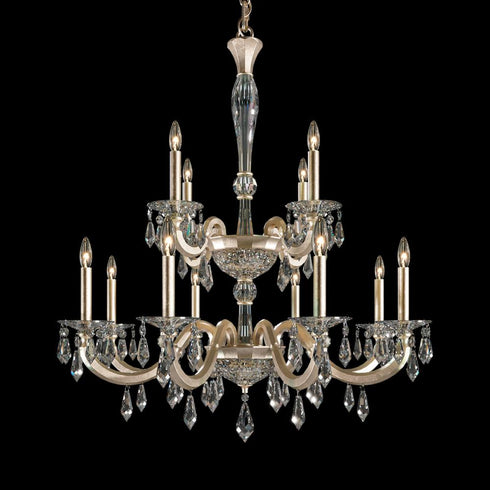 Schonbek Napoli 12 Light 120V Chandelier in Heirloom Gold with Radiance Crystal Model: S7612N-22R