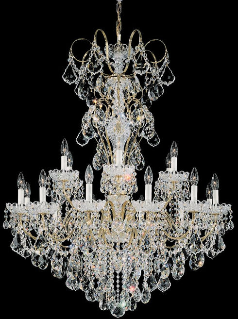 Schonbek New Orleans 18 Light 120V Chandelier in Heirloom Gold with Radiance Crystal Model: 3660-22R
