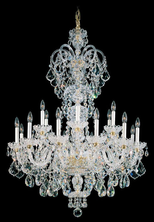 Schonbek Olde World 23 Light 120V Chandelier in Polished Silver with Radiance Crystal Model: 6815-40R