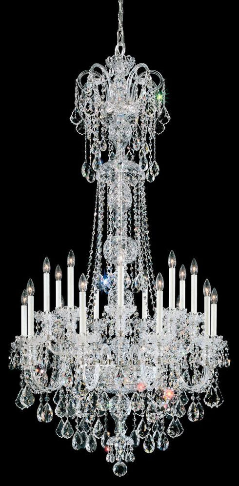 Schonbek Olde World 23 Light 120V Chandelier in Polished Silver with Radiance Crystal Model: 6818-40R