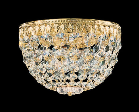 Schonbek Petit Crystal 3 Light 120V Flush Mount in Aurelia with Optic Crystal Model: 1558-211O
