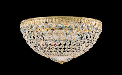 Schonbek Petit Crystal 5 Light 120V Flush Mount in Aurelia with Optic Crystal Model: 1564-211O