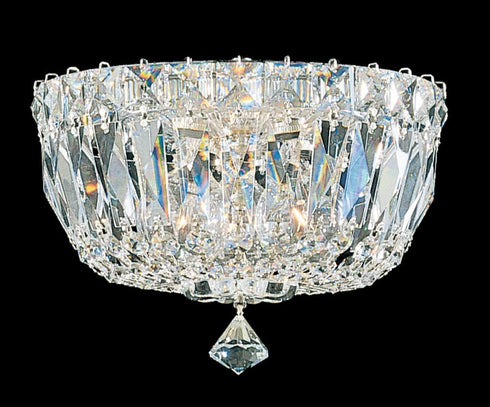 Schonbek Petit Crystal Deluxe 3 Light 120V Semi Flush Mount in Aurelia with Optic Crystal Model: 5890-211O