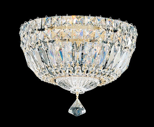 Schonbek Petit Crystal Deluxe 4 Light 120V Semi Flush Mount in Aurelia with Optic Crystal Model: 5891-211O