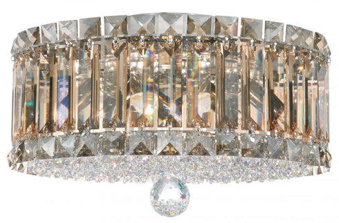 Schonbek Plaza 4 Light 120V Flush Mount in Polished Stainless Steel with Optic Crystal Model: 6694O