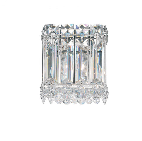 Schonbek Quantum 1 Light 120V Wall Sconce in Polished Stainless Steel with Optic Crystal Model: 2220O