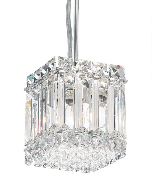 Schonbek Quantum 2 Light 120V Mini Pendant in Polished Stainless Steel with Optic Crystal Model: 2245O