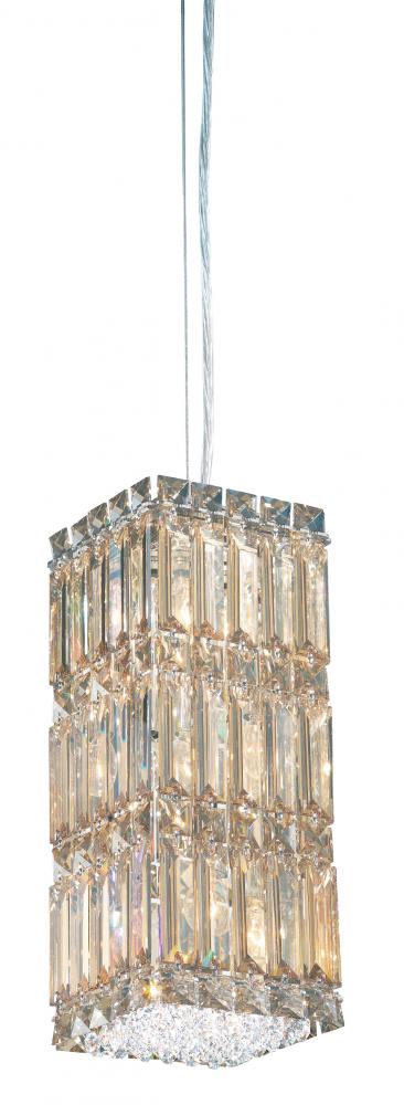 Schonbek Quantum 6 Light 120V Mini Pendant in Polished Stainless Steel with Optic Crystal Model: 2252O