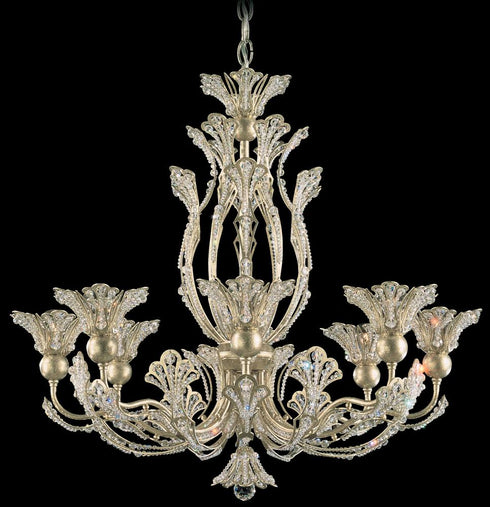 Schonbek Rivendell 8 Light 120V Chandelier in Heirloom Gold with Radiance Crystal Model: 7863-22R