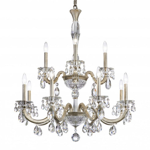 Schonbek San Marco 12 Light 120V Chandelier in Heirloom Gold with Radiance Crystal Model: S8612N-22R
