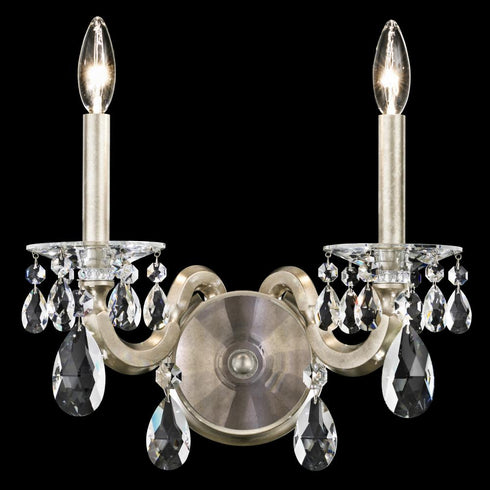 Schonbek San Marco 2 Light 120V Wall Sconce in Heirloom Gold with Radiance Crystal Model: S8602N-22R