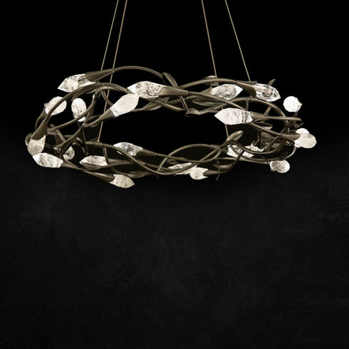 Schonbek Secret Garden 35IN LED 3500K 120V 277V Pendant in French Gold with Optic Haze Quartz Model: S2434-26OH