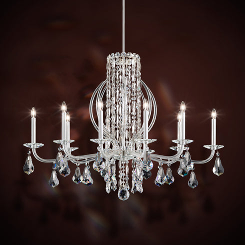 Schonbek Siena 10 Light 120V Chandelier in White with Radiance Crystal Model: RS8310N-06R