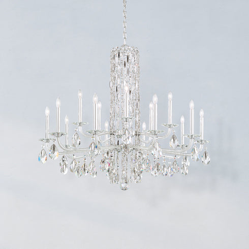 Schonbek Siena 15 Light 120V Chandelier in White with Radiance Crystal Model: RS83151N-06R