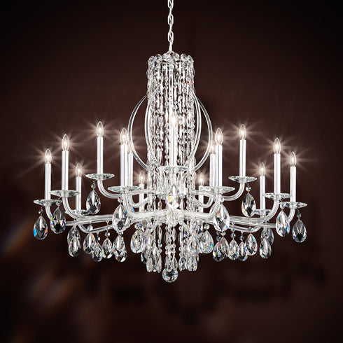 Schonbek Siena 15 Light 120V Chandelier in White with Radiance Crystal Model: RS8315N-06R