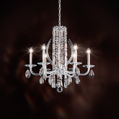 Schonbek Siena 6 Light 120V Chandelier in White with Radiance Crystal Model: RS8306N-06R