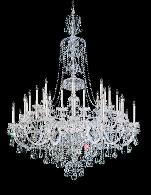 Schonbek Sterling 45 Light 120V Chandelier in Polished Silver with Heritage Handcut Crystal Model: 3612-40R