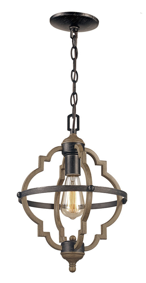 Trans Globe 1 Light Mini Pendant Wood Barrel D Model: 11092 DBZ
