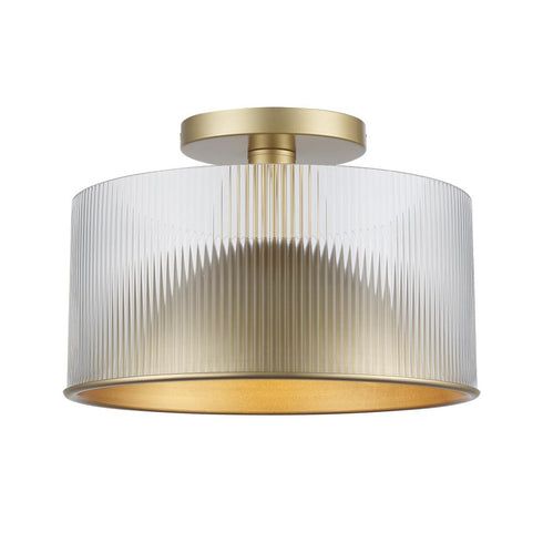 Trans Globe 2 Light Quartz Serenade Semi Flush Mount in Antique Gold Finish Model: 16242 AG